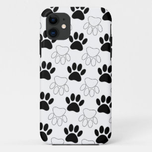 Coque Case-Mate iPhone Empreinte de patte de Chien noir et blanc