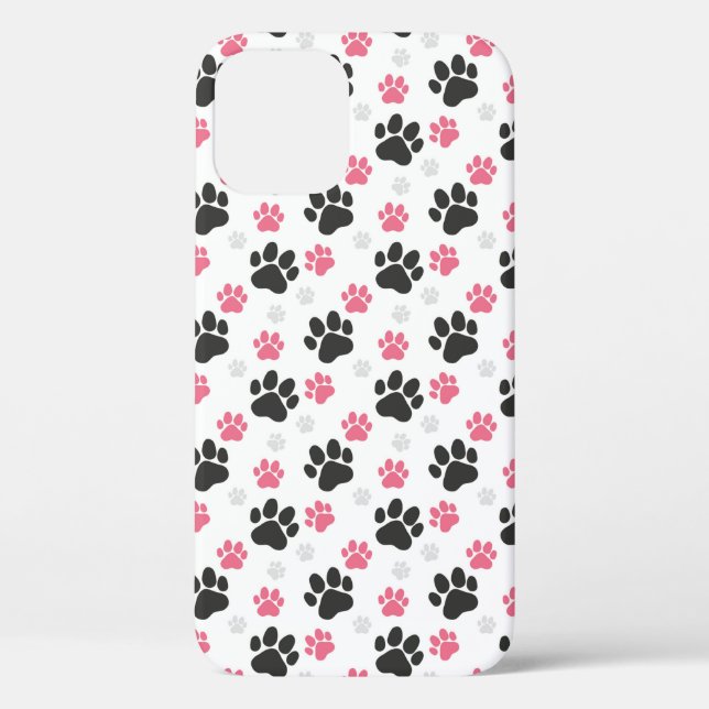 Coques Case-Mate iPhone Empreinte de patte rose noir Chien Propriétaire Am (Verso)