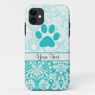 Coque Case-Mate iPhone Empreinte de patte turquoise