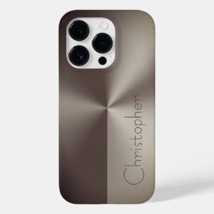 Coque Case-Mate iPhone Empreinte en acier inoxydable brun titane