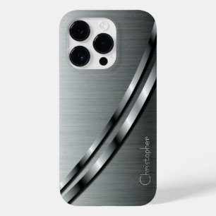 Coque Case-Mate iPhone Empreinte en acier inoxydable titane argent