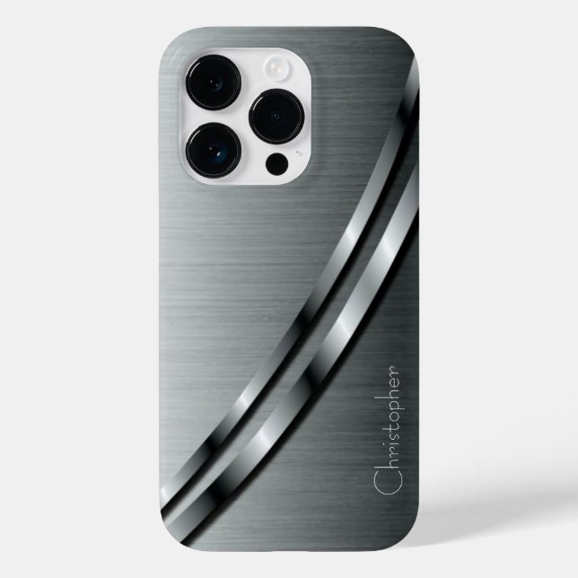 Coques Case-Mate iPhone Empreinte en acier inoxydable titane argent (Verso)