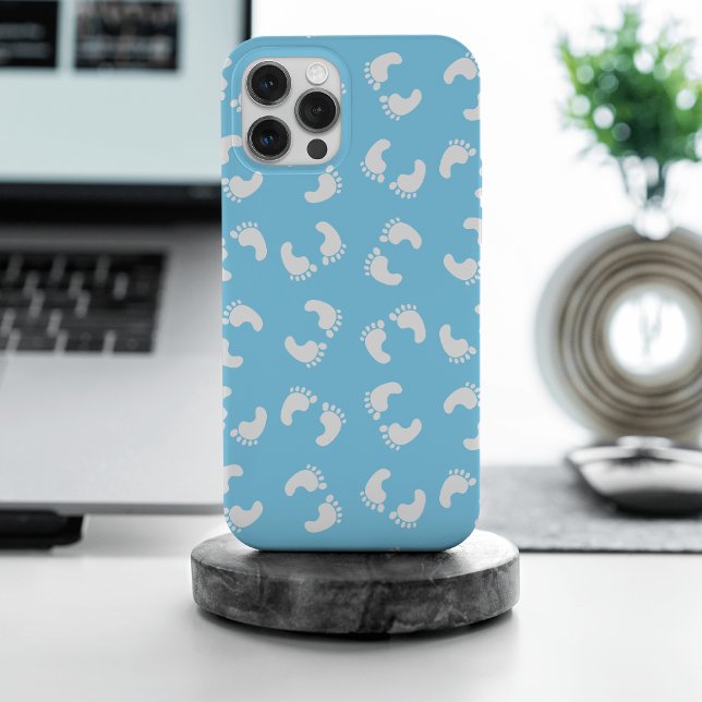Coques Case-Mate iPhone Empreintes bébé, Pied bébé, Marches, Bleu, Garçon (Créateur téléchargé)