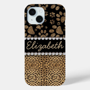 Coque Case-Mate iPhone Empreintes de patte de léopard à strass PHOTO IMPR