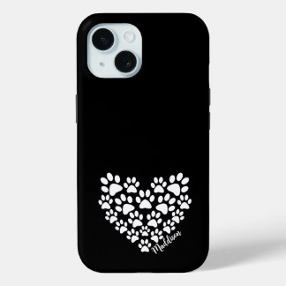 Coque Case-Mate iPhone Empreintes de pattes cardiaques personnalisés