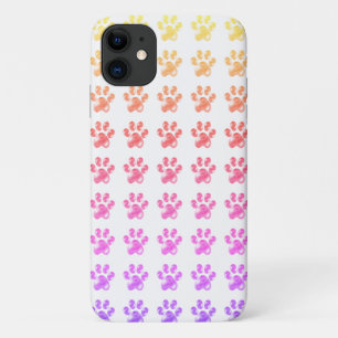 Case-Mate iPhone Case Empreintes de pattes multicolores sur blanc