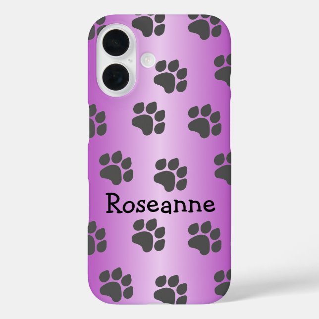 Coques Case-Mate iPhone Empreintes de pattes pourpres (Verso)