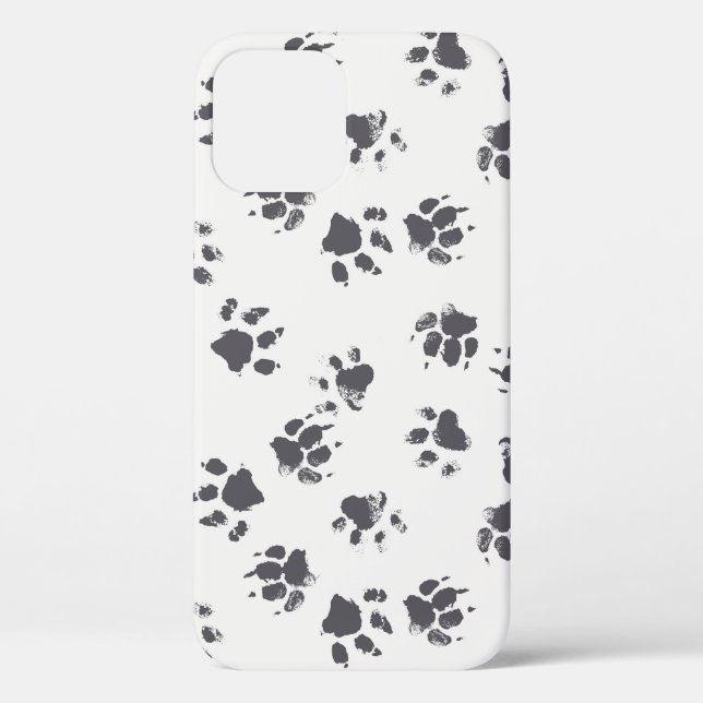 Coques Case-Mate iPhone Empreintes Paw : Chien Monochrome Sans Seamless. (Verso)