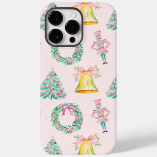 Coque Case-Mate iPhone Emprepper rose et vert Noël noir Imprimer