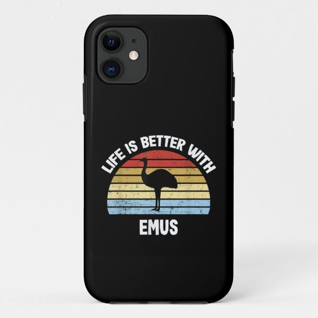 Coques Case-Mate iPhone Emu avec le texte allemand Das Leben ist besser (Dos)