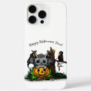 Coque iPhone 16 Pro Max En attente d'Halloween, Bat mignonne et Corbeau