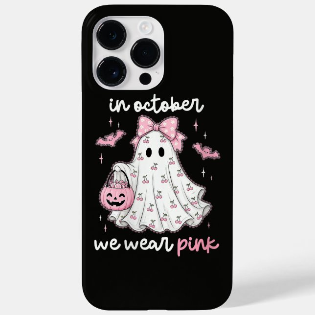 Coques Case-Mate iPhone en Octobre Nous Portons Rose Fantôme Halloween (Verso)