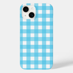 Coque Case-Mate iPhone En vichy bleu cérusé clair