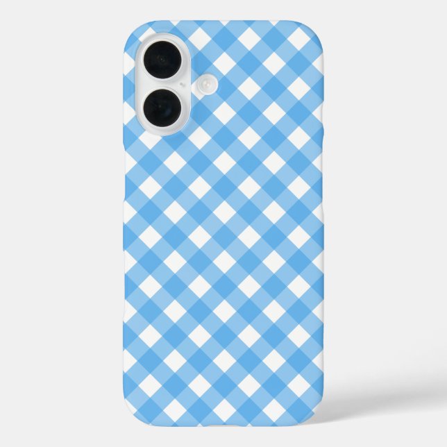 Coques Case-Mate iPhone En vichy bleu ciel (Verso)