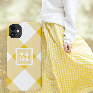 Case-Mate iPhone Case En vichy jaune pour la Fête des mères ou l'Anniver
