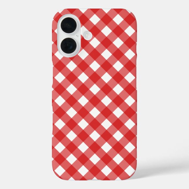 Coques Case-Mate iPhone En vichy rouge et blanc (Verso)