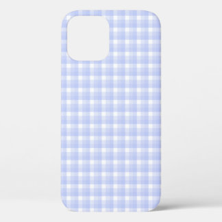Coque Case-Mate iPhone en vichy vérifier le motif. Bleu clair et blanc.