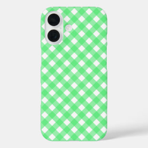 Coque Pour iPhone 16 En vichy verte