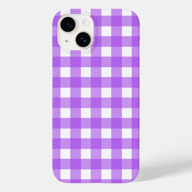Coques Case-Mate iPhone En vichy violet brillant (Verso)