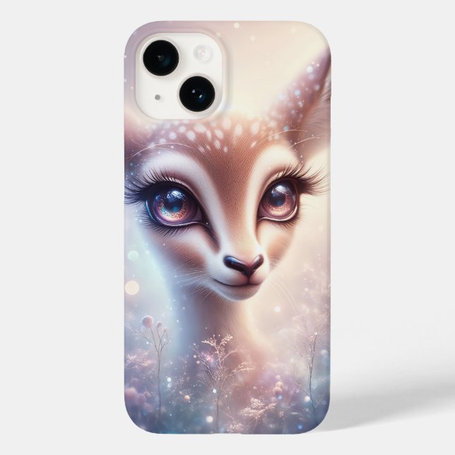 Coques Case-Mate iPhone Enchanted Celestial Fawn Art Sparkling Galaxy Eyes (Verso)