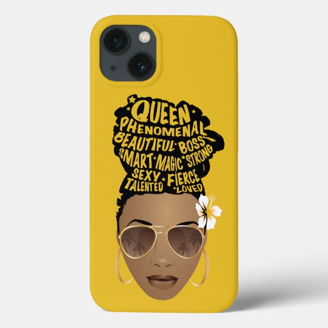 Coques Case-Mate iPhone Encourager les femmes noires, chignon naturel, mou (Verso)