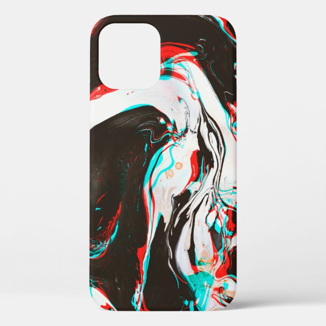 Coques Case-Mate iPhone Encre Marbrée : Texture Glitch Distortie. (Verso)