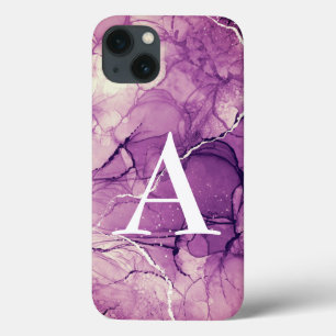 Case-Mate iPhone Case Encre violette monogramme Feminine Abstraite