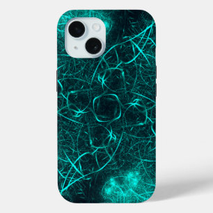 Coque Case-Mate iPhone Énergie Électrique Sarcelle Art Fractal Web