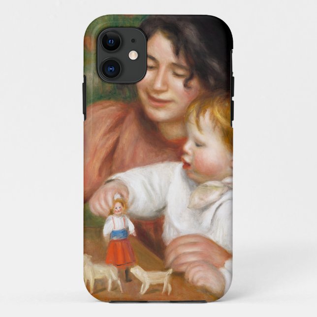 Coques Case-Mate iPhone Enfant avec jouets peinture par Auguste Renoir (Dos)