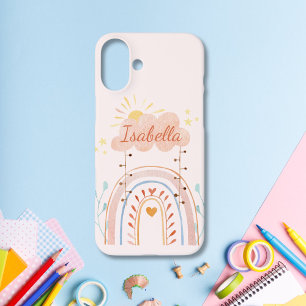 Coque Pour iPhone 16 Plus Enfants arc-en-ciel mignons aquarelle monogrammés