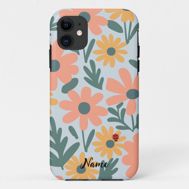 Coques Case-Mate iPhone Enfants Cute Ladybug Polka dot Daisy Flower Motif (Dos)