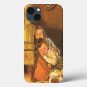 Coques Pour iPhone Enfants de Noël Vintage en attente du Père Noël