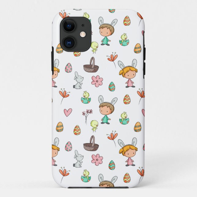 Coques Case-Mate iPhone Enfants et animaux décoratifs de printemps mignons (Dos)