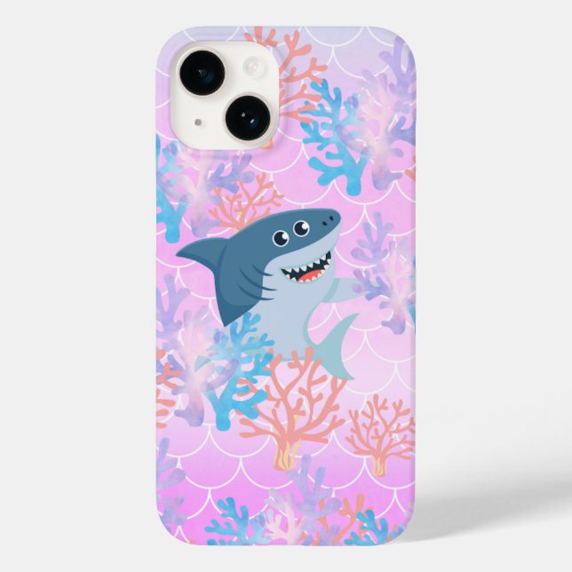 Coques Case-Mate iPhone enfants requin magique sous le dégradé de l'arc-en (Verso)