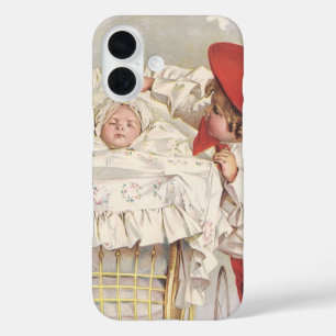 Coque Pour iPhone 16 Enfants victoriens vintage, enfant et bébé dans un