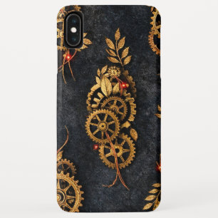 Case-Mate iPhone Case Engrenages dorés vintage et néon rouge Cyberpunk m