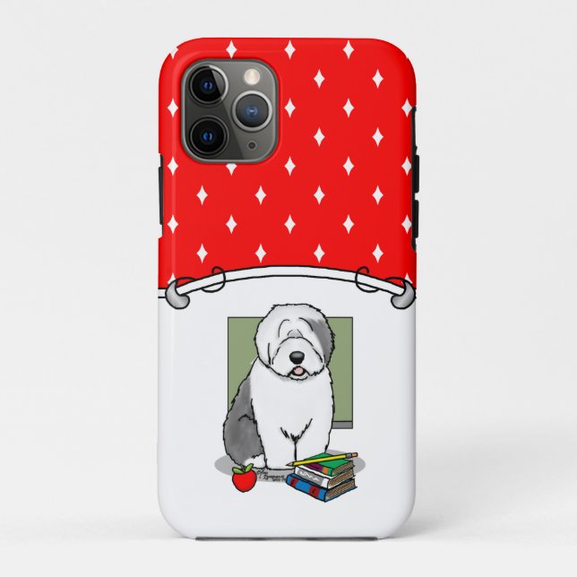 Coques Case-Mate iPhone Enseignant de l'école Vieux chien de mouton anglai (Dos)