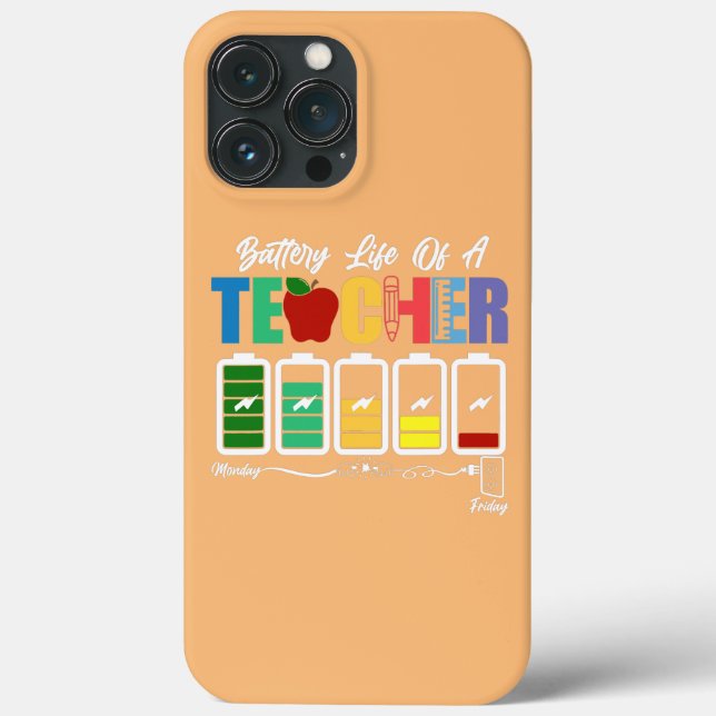Coques Case-Mate iPhone Enseignant Premier Jour D'école Batterie Vie De (Verso)