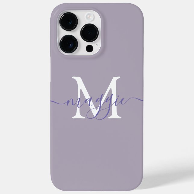 Coques Case-Mate iPhone Enseigne personnalisée Monogramme Script Lavande P (Verso)