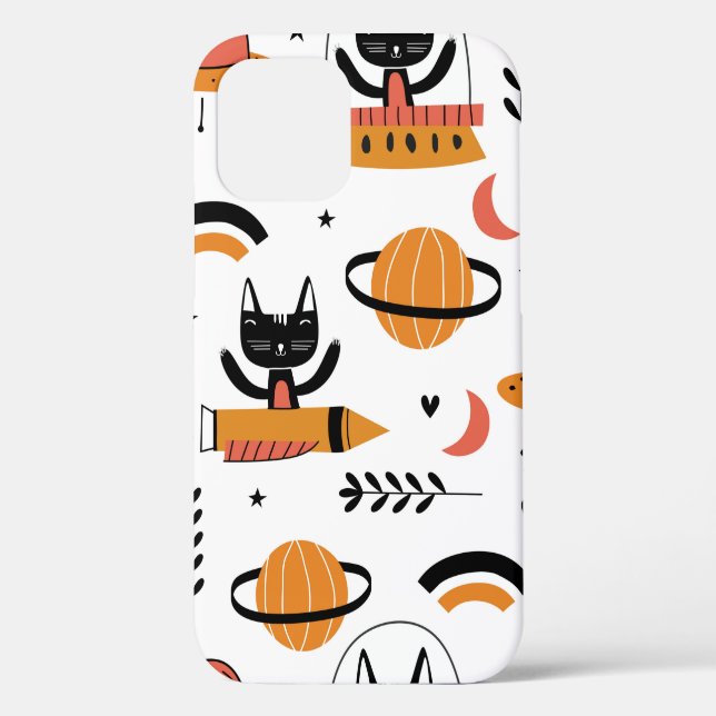Coques Case-Mate iPhone Ensemble de chats mignons illustration design vint (Verso)