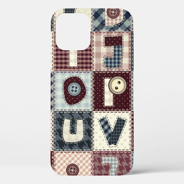 Coques Case-Mate iPhone Ensemble de lettres alphabétiques en style patchwo (Verso)