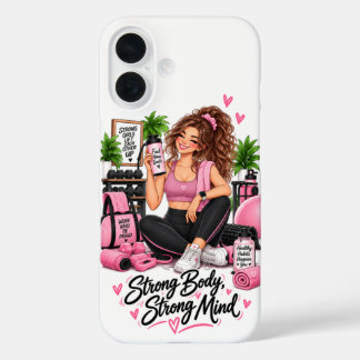 Coque Pour iPhone 16 Entraîneur de fitness Strong Body Strong Mind iPho