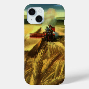 Coque Pour iPhone 15 Entreprise agricole vintage, culture de blé