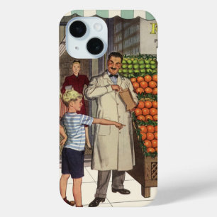 Coque Pour iPhone 15 Entreprise de vente au détail de style vintage, Ét