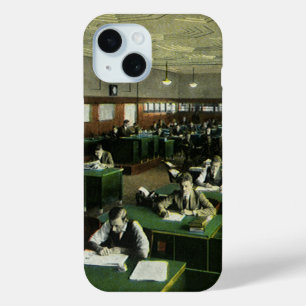 Coque Pour iPhone 15 Entreprise Vintage, Journalistes au Bureau du Jour