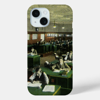 Coque Pour iPhone 15 Entreprise Vintage, Journalistes dans un bureau de