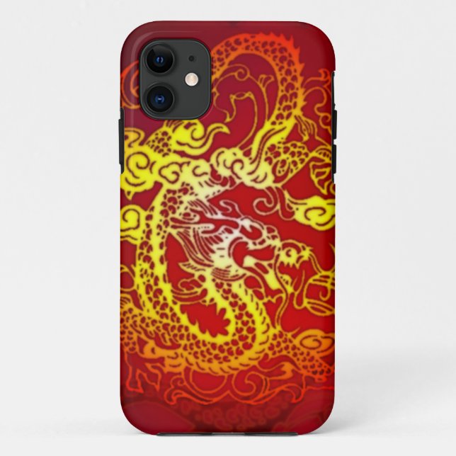 Coques Case-Mate iPhone Entrez le rouge feu de dragon (Dos)