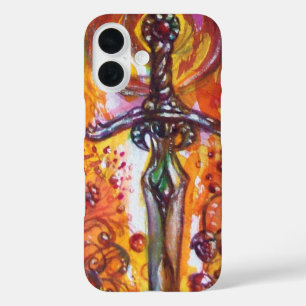 Coques iPhone 16 ÉPÉE DURENDALE Imaginaire rouge jaune