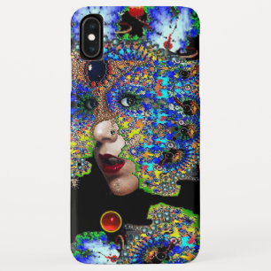COQUE POUR iPhone XS MAX EPHÉMERAL / FEMME AVEC MAQUETTE FRACTALE COLORÉE