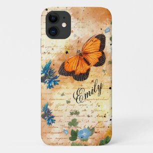 Case-Mate iPhone Case Éphémère des papillons orange Vintage